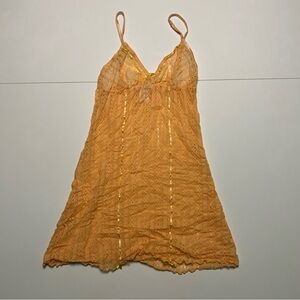 La Vie En Rose Orange slip on dress with Spaghetti Straps